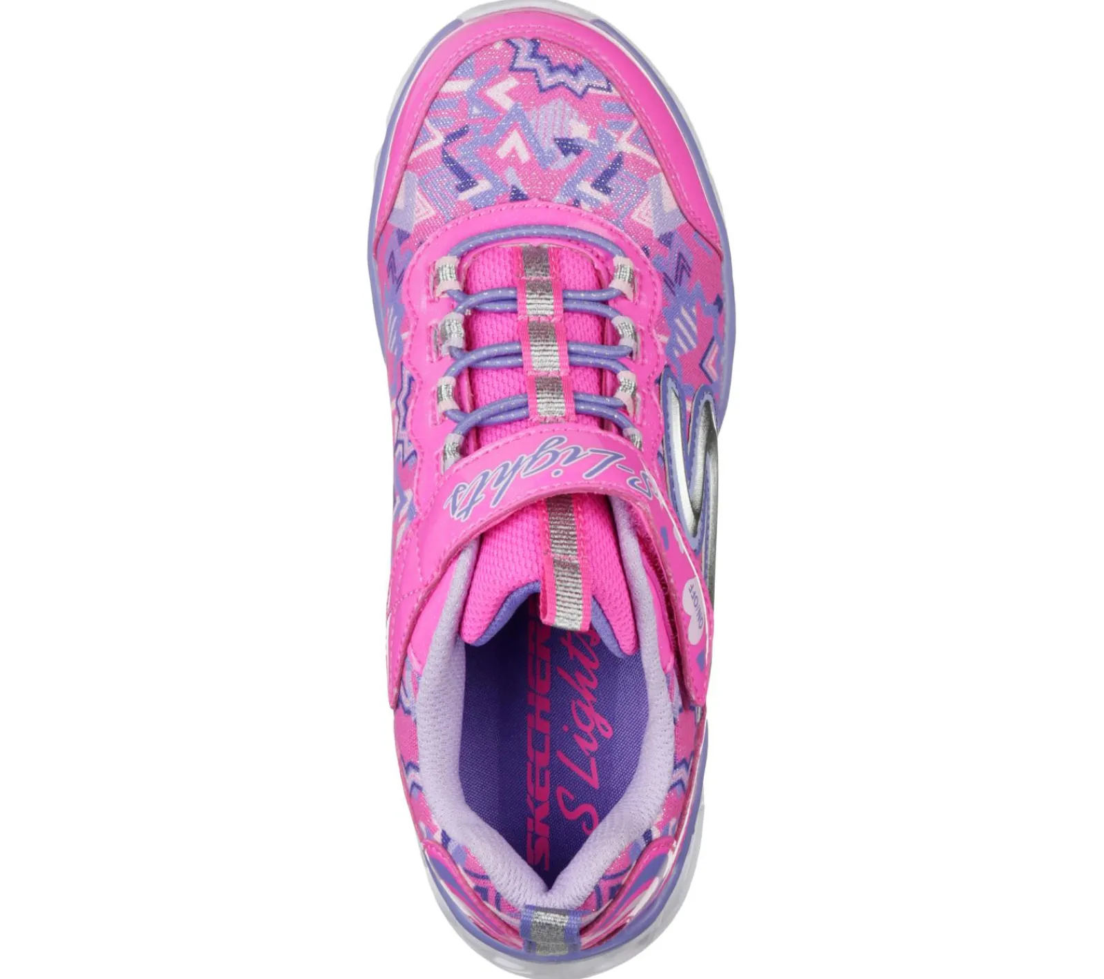 Sapatilhas-SKECHERS S Lights: Heart Lights ROSA NEON / MULTICOR