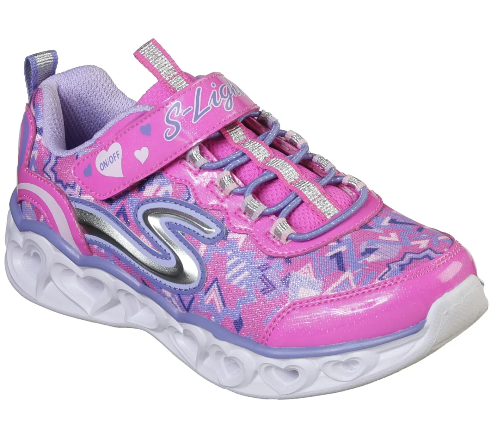 Sapatilhas-SKECHERS S Lights: Heart Lights ROSA NEON / MULTICOR