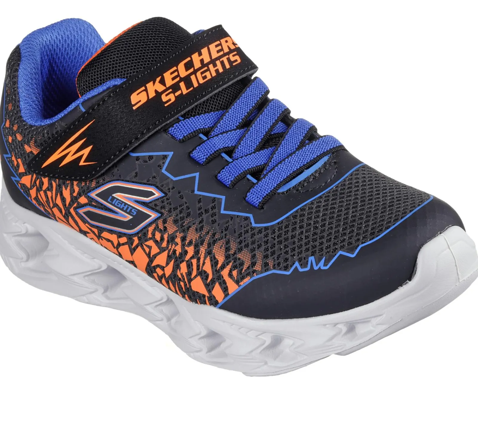 Calçado Sem Atacadores|Luzes-SKECHERS S Lights: Vortex 2.0 - Zorento PRETO / AZUL / LARANJA