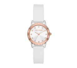 Relógios|Acessórios-SKECHERS Scalloped Bezel White Watch BRANCO