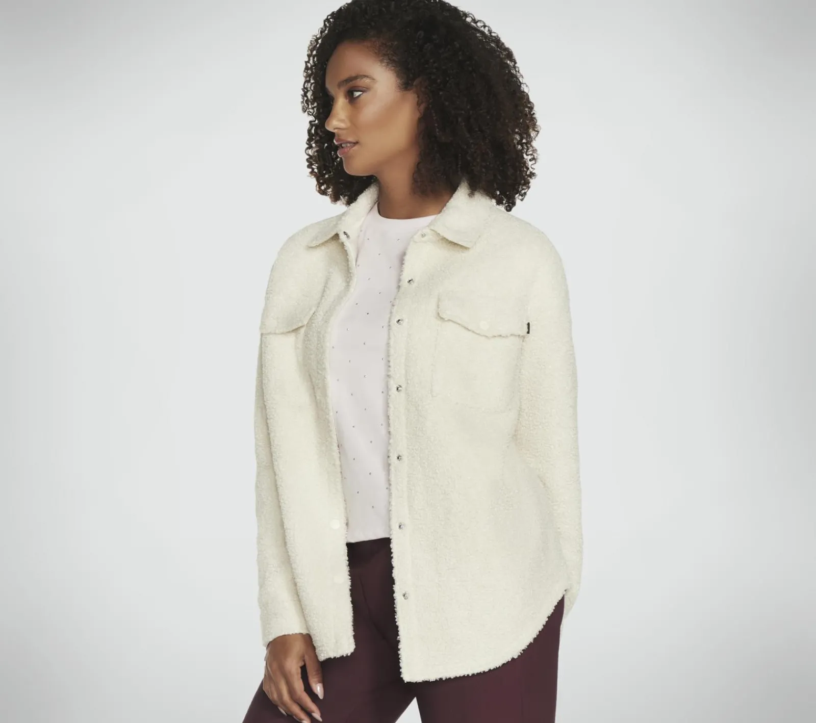 Partes De Cima|Partes De Cima-SKECHERS Sherpa Shacket CARMIN / BRANCO