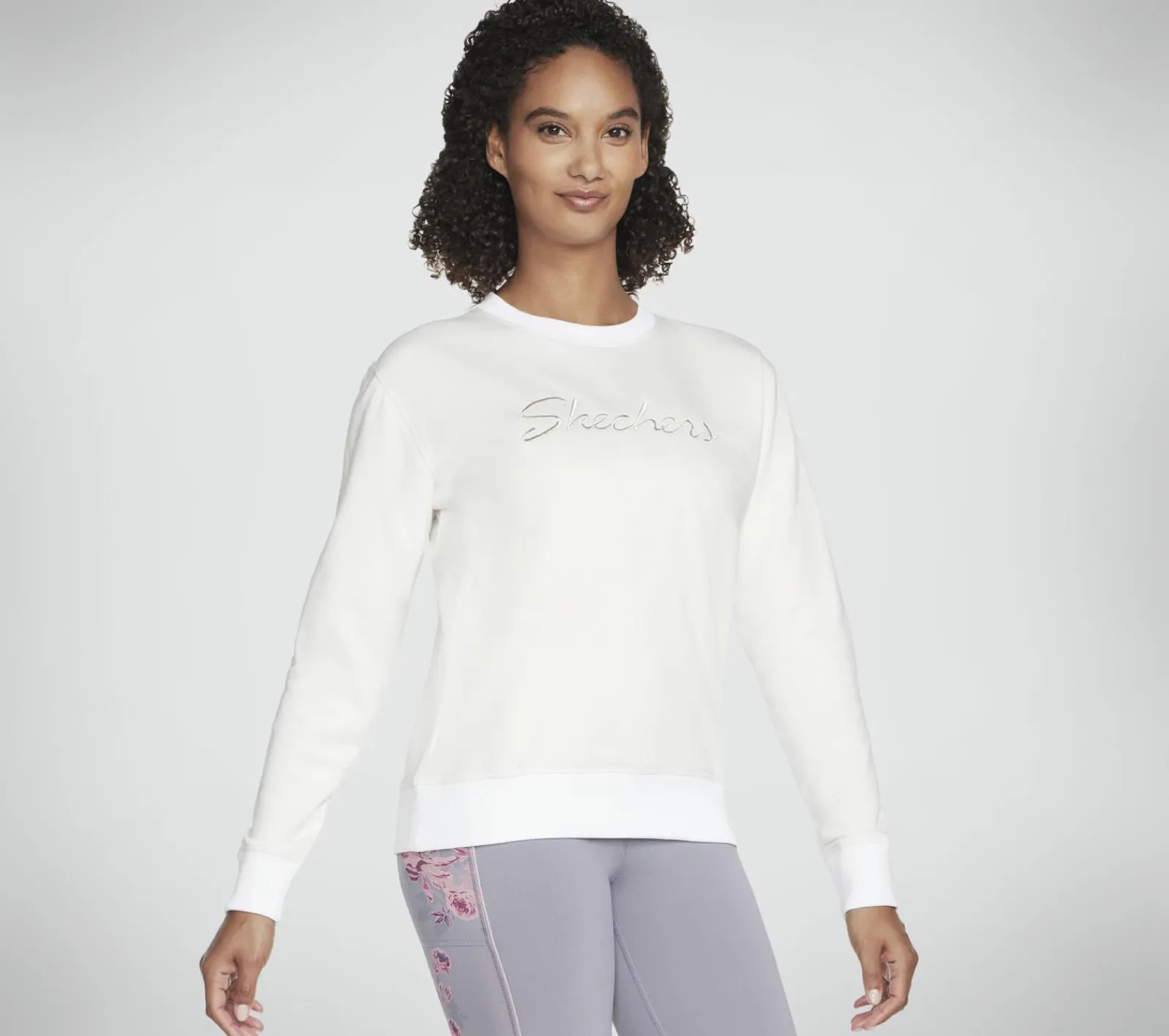Partes De Cima|Partes De Cima-SKECHERS Signature Crew BRANCO / PRATEADO