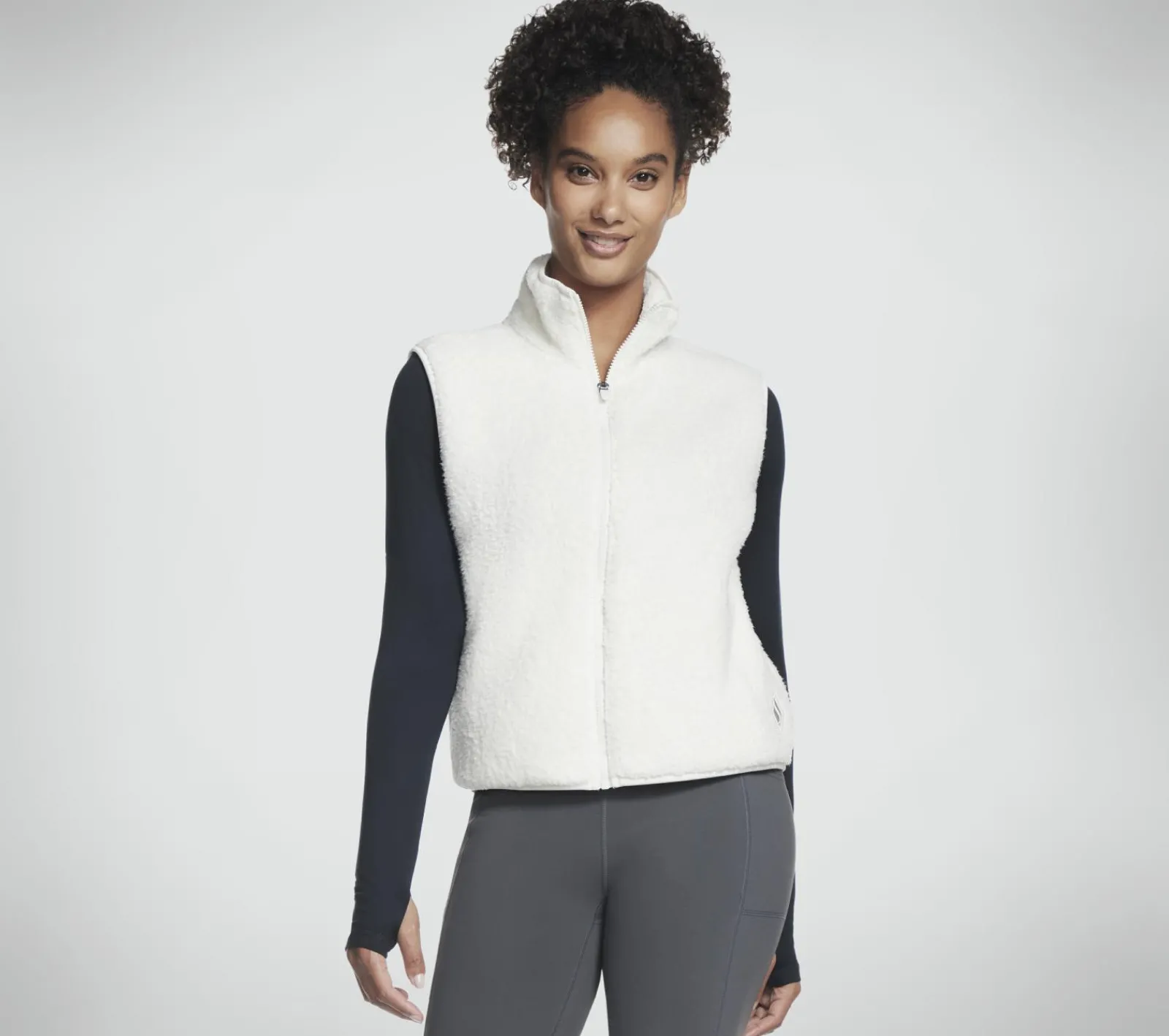 Partes De Cima|Partes De Cima-SKECHERS Skech Sherpa Cropped Vest BRANCO SUJO