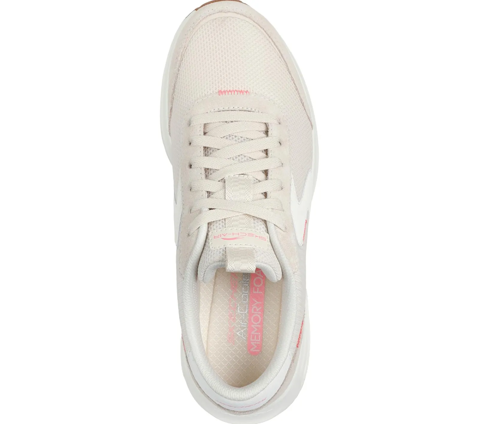 Com Atacadores|Sapatilhas Casuais-SKECHERS Skech-Air Court - Air Wave NATURAL / ROSA CHOQUE