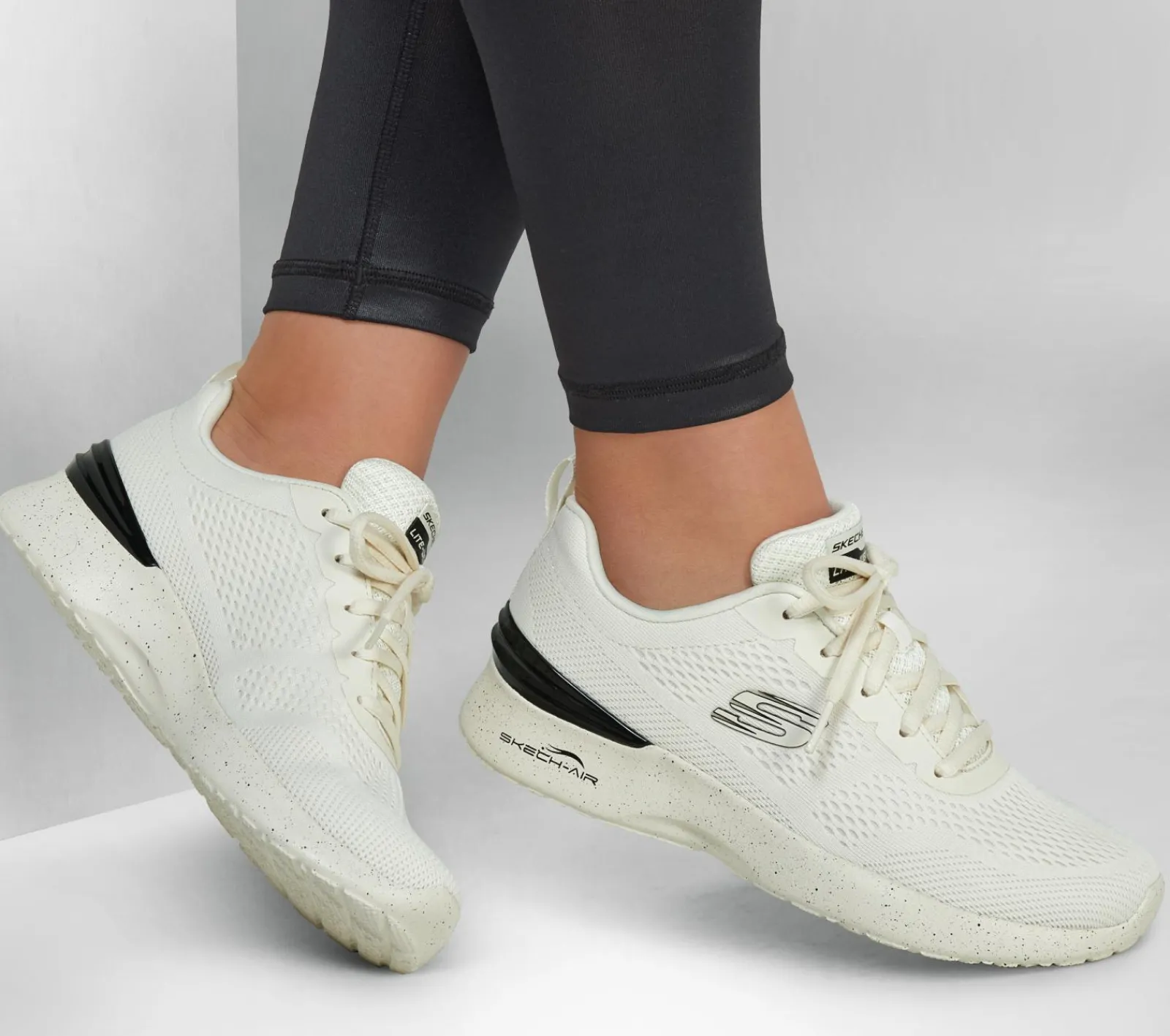 Com Atacadores|Sapatilhas Casuais-SKECHERS Skech-Air Dynamight - So Sleek NATURAL / PRETO