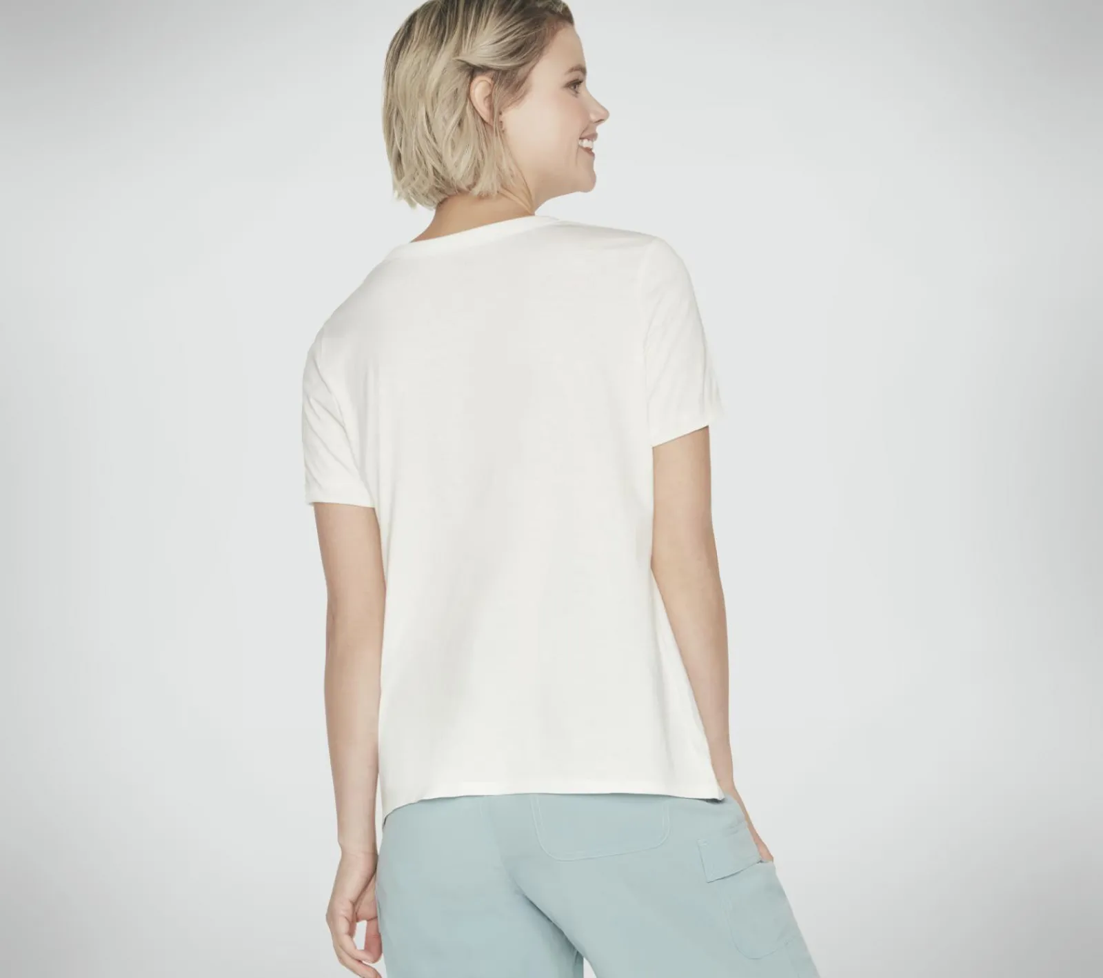 Partes De Cima|Partes De Cima-SKECHERS Airbrush Tee BRANCO / PRATEADO