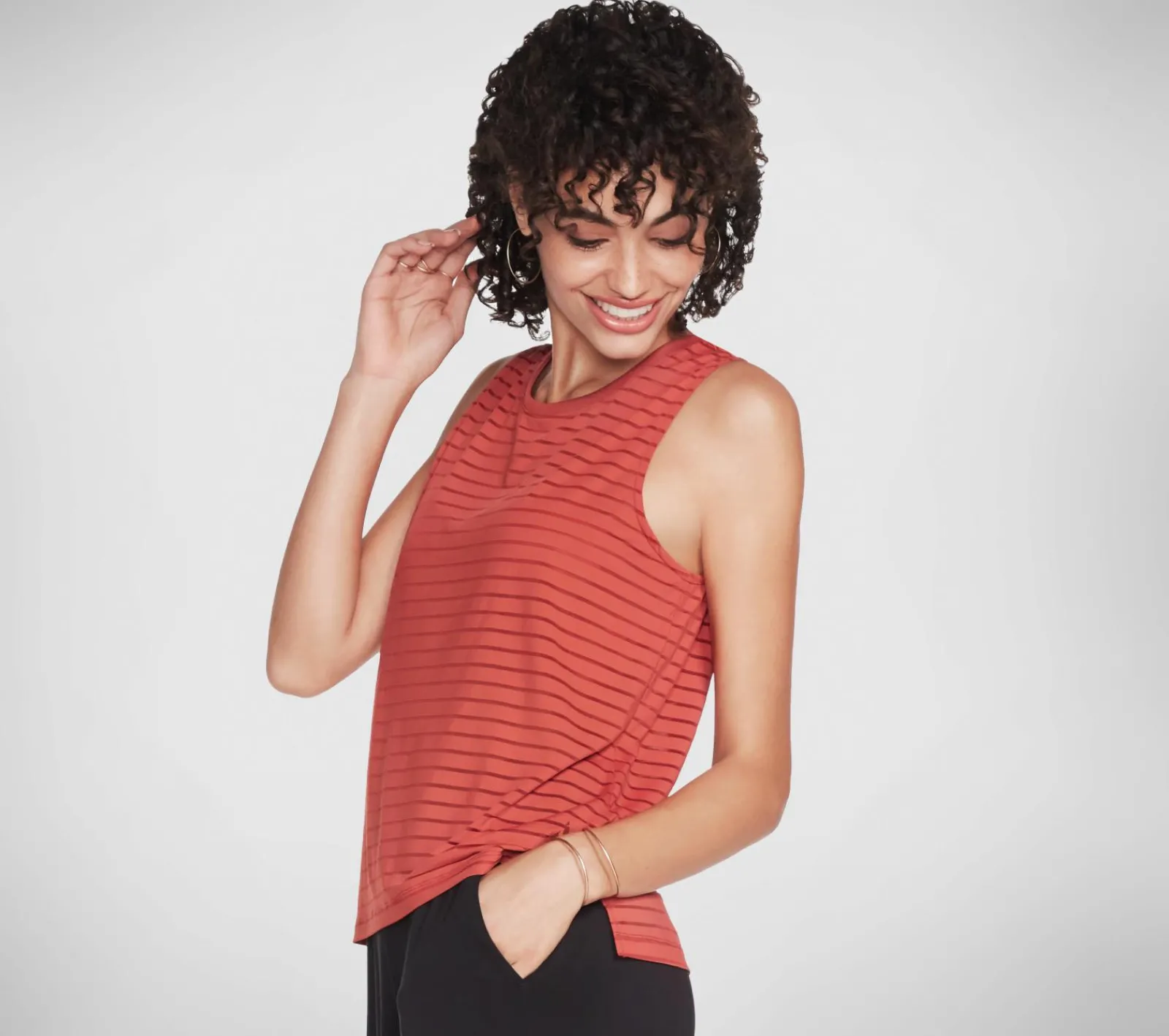 Partes De Cima|Partes De Cima-SKECHERS Apparel Exploration Shadow Tank Top TIJOLO