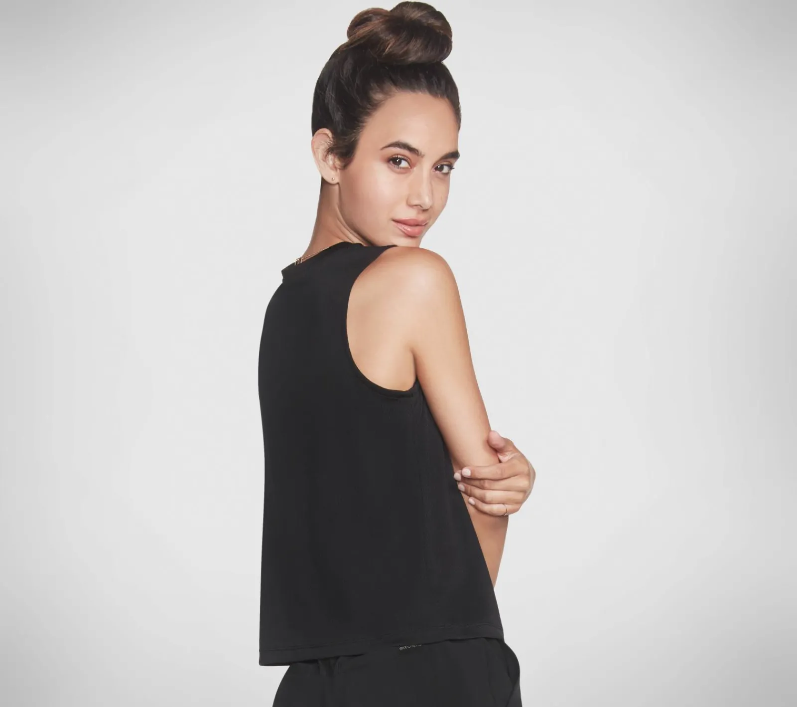 Partes De Cima|Partes De Cima-SKECHERS Apparel Festive Mesh Tank Top PRETO