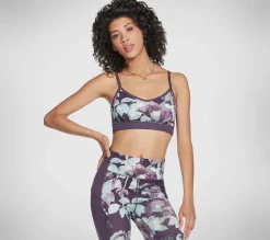 Partes De Cima|Partes De Cima-SKECHERS Apparel Ink Leaf Strappy Bra ROXO / MULTICOR