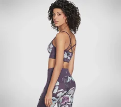 Partes De Cima|Partes De Cima-SKECHERS Apparel Ink Leaf Strappy Bra ROXO / MULTICOR