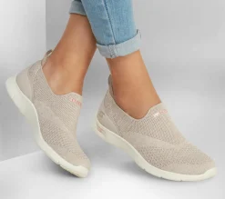 Calçado Sem Atacadores|Sapatilhas Casuais-SKECHERS Arch Fit Refine - Don't Go TAUPE