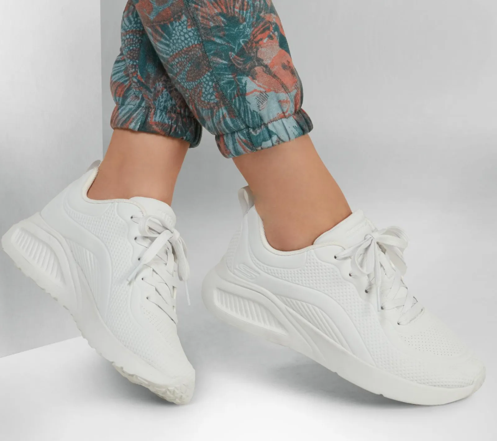 Com Atacadores|Sapatilhas-SKECHERS BOBS Sport Buno - How Sweet BRANCO
