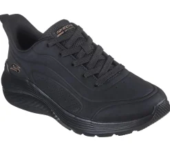 Com Atacadores|Sapatilhas-SKECHERS BOBS Sport Squad Waves - Just Wading PRETO