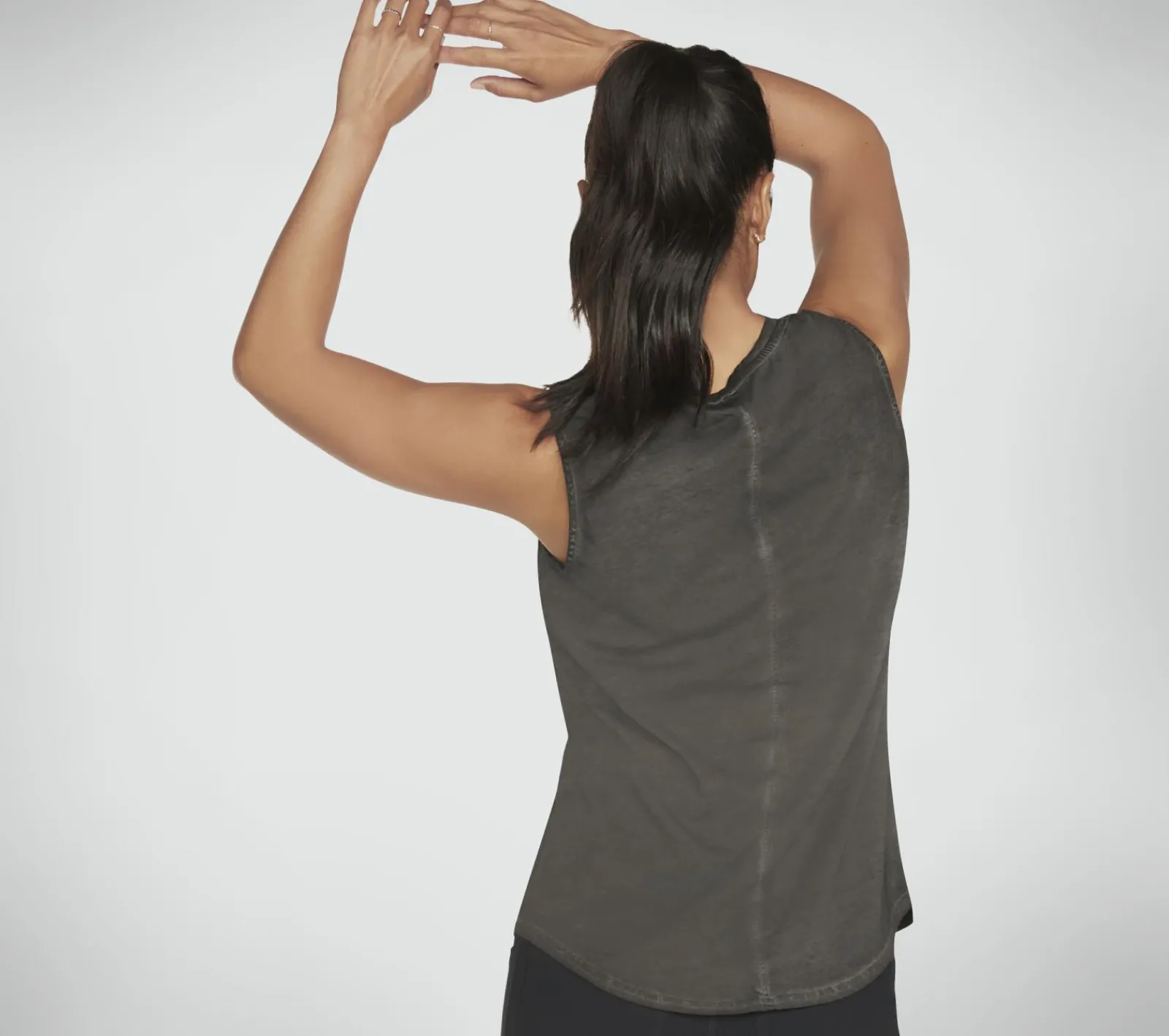 Partes De Cima|Partes De Cima-SKECHERS Diamond Wash Hatha V-neck Tank PRETO