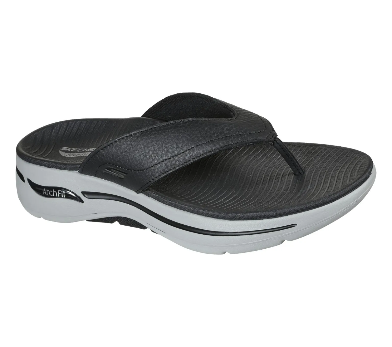 Sandálias-SKECHERS GOwalk Arch Fit Sandal PRETO / CINZENTO