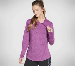 Partes De Cima|Partes De Cima-SKECHERS GOwalk Harmony Stripe Hoodie ROXO / ROSA CHOQUE