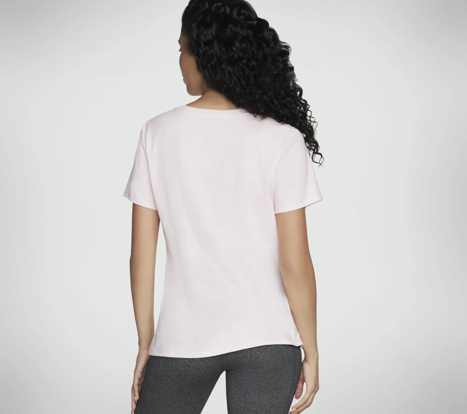 Partes De Cima|Partes De Cima-SKECHERS Metallic Logo Tee ROSA / PRATEADO