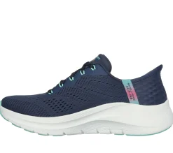 Com Atacadores|Calçado Sem Atacadores-SKECHERS Slip-ins: Arch Fit 2.0 - Easy Chic NAVY / TURQUESA