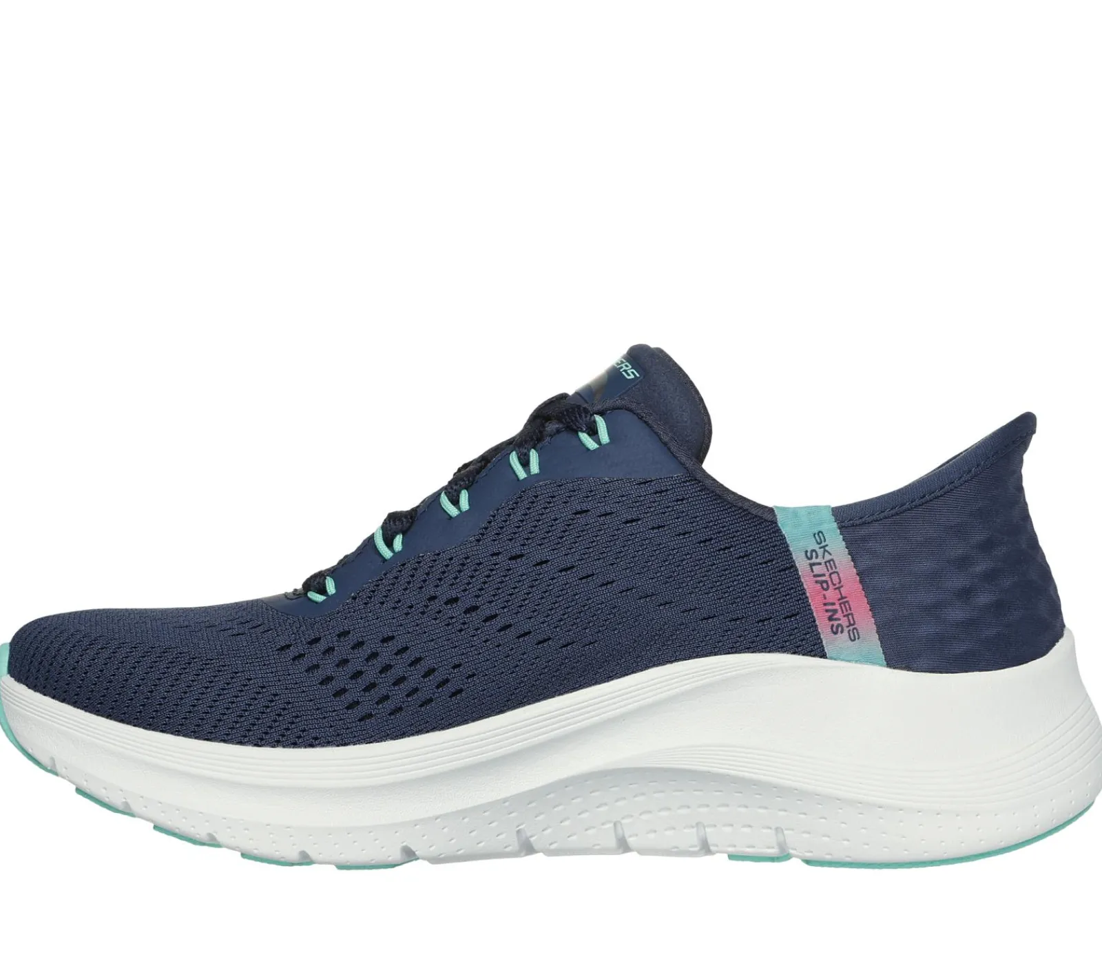 Com Atacadores|Calçado Sem Atacadores-SKECHERS Slip-ins: Arch Fit 2.0 - Easy Chic NAVY / TURQUESA