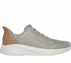 Calçado Sem Atacadores|Hands Free Slip-Ins-SKECHERS Slip-ins: BOBS Sport Squad Chaos TAUPE
