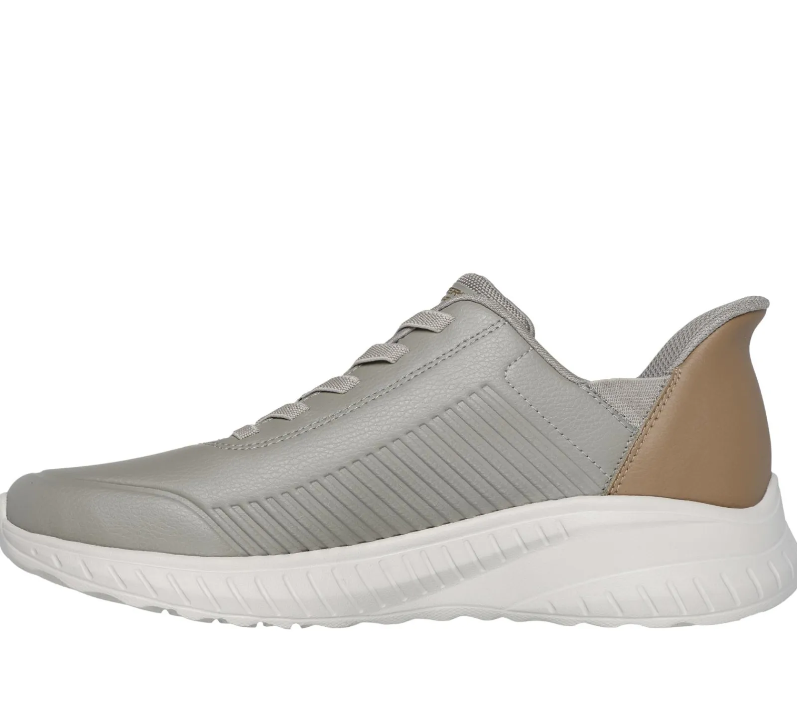 Calçado Sem Atacadores|Hands Free Slip-Ins-SKECHERS Slip-ins: BOBS Sport Squad Chaos TAUPE