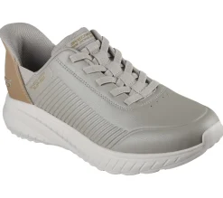 Calçado Sem Atacadores|Hands Free Slip-Ins-SKECHERS Slip-ins: BOBS Sport Squad Chaos TAUPE