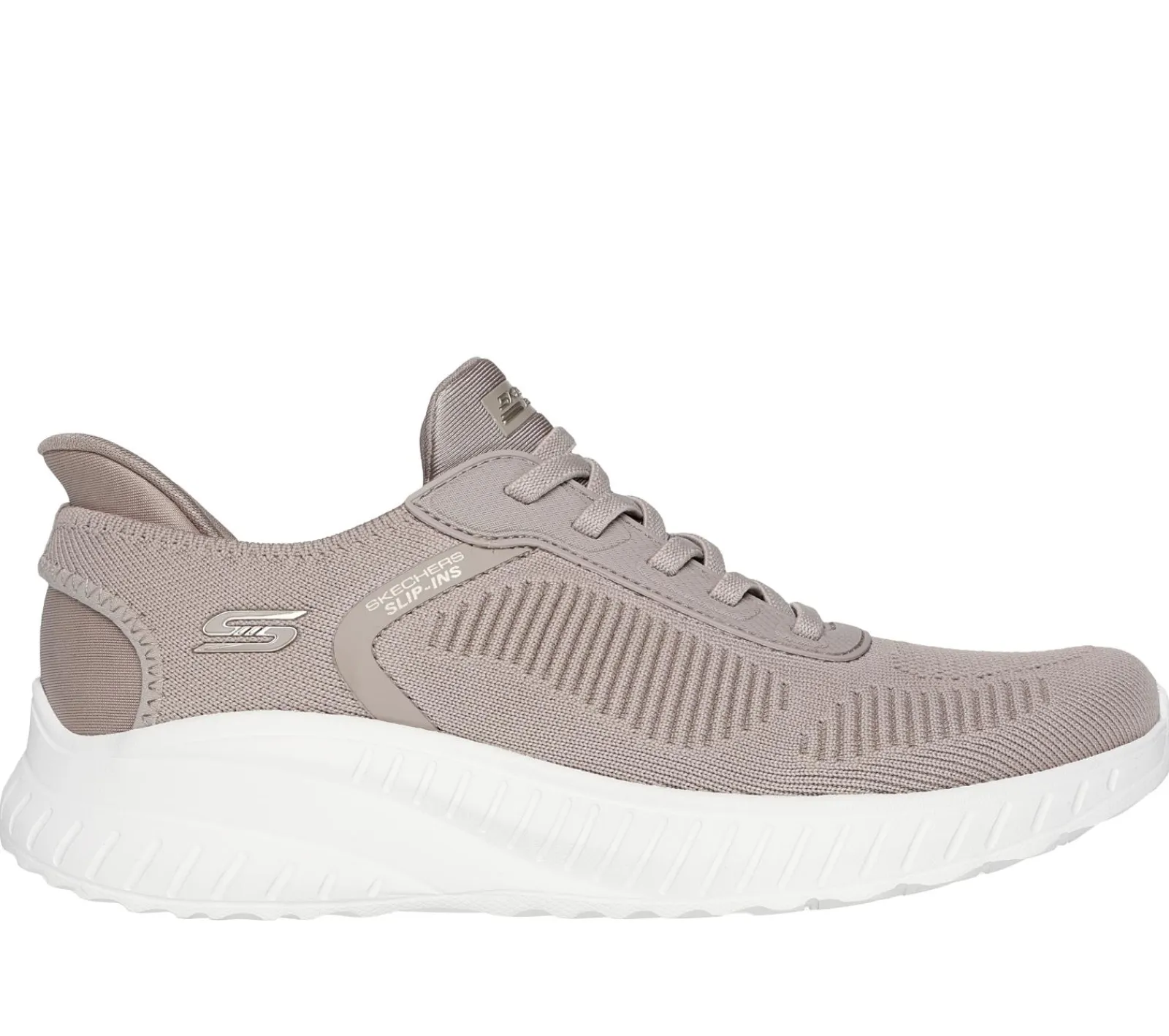 Calçado Sem Atacadores|Hands Free Slip-Ins-SKECHERS Slip-ins: BOBS Sport Squad Chaos TAUPE