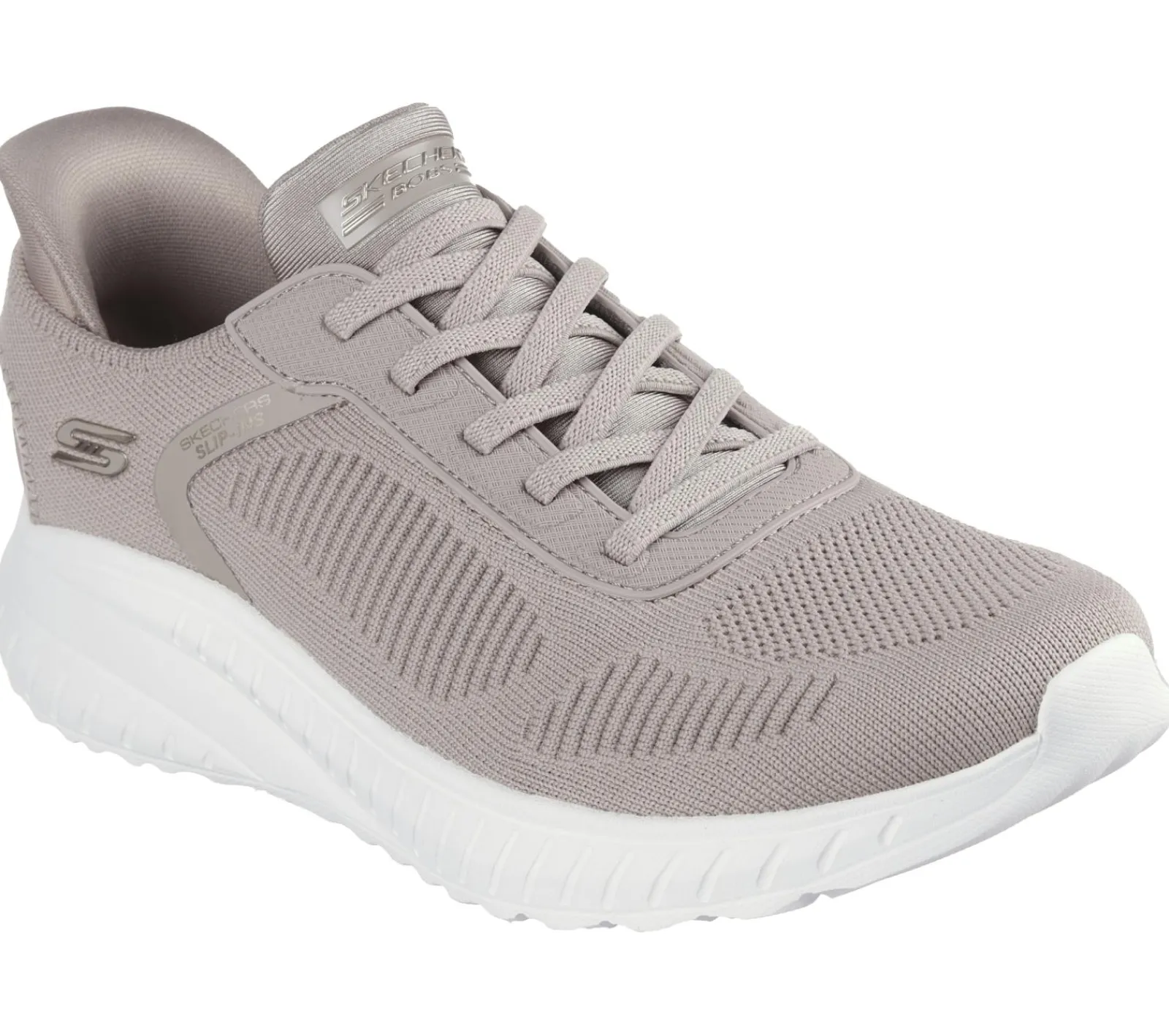 Calçado Sem Atacadores|Hands Free Slip-Ins-SKECHERS Slip-ins: BOBS Sport Squad Chaos TAUPE