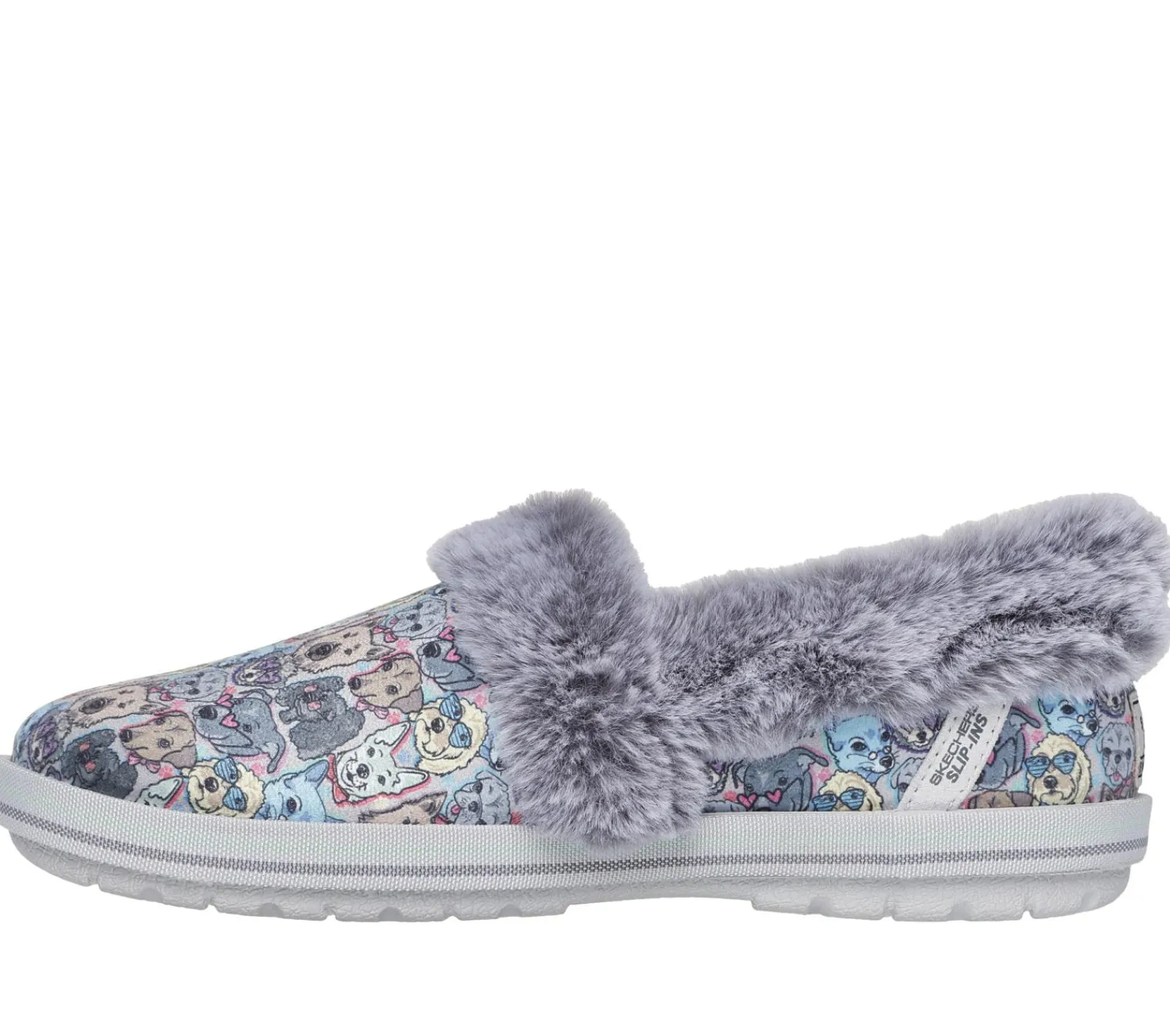 Calçado Sem Atacadores|Slippers-SKECHERS Slip-ins: BOBS Too Cozy - Family Tree CINZENTO / MENTA