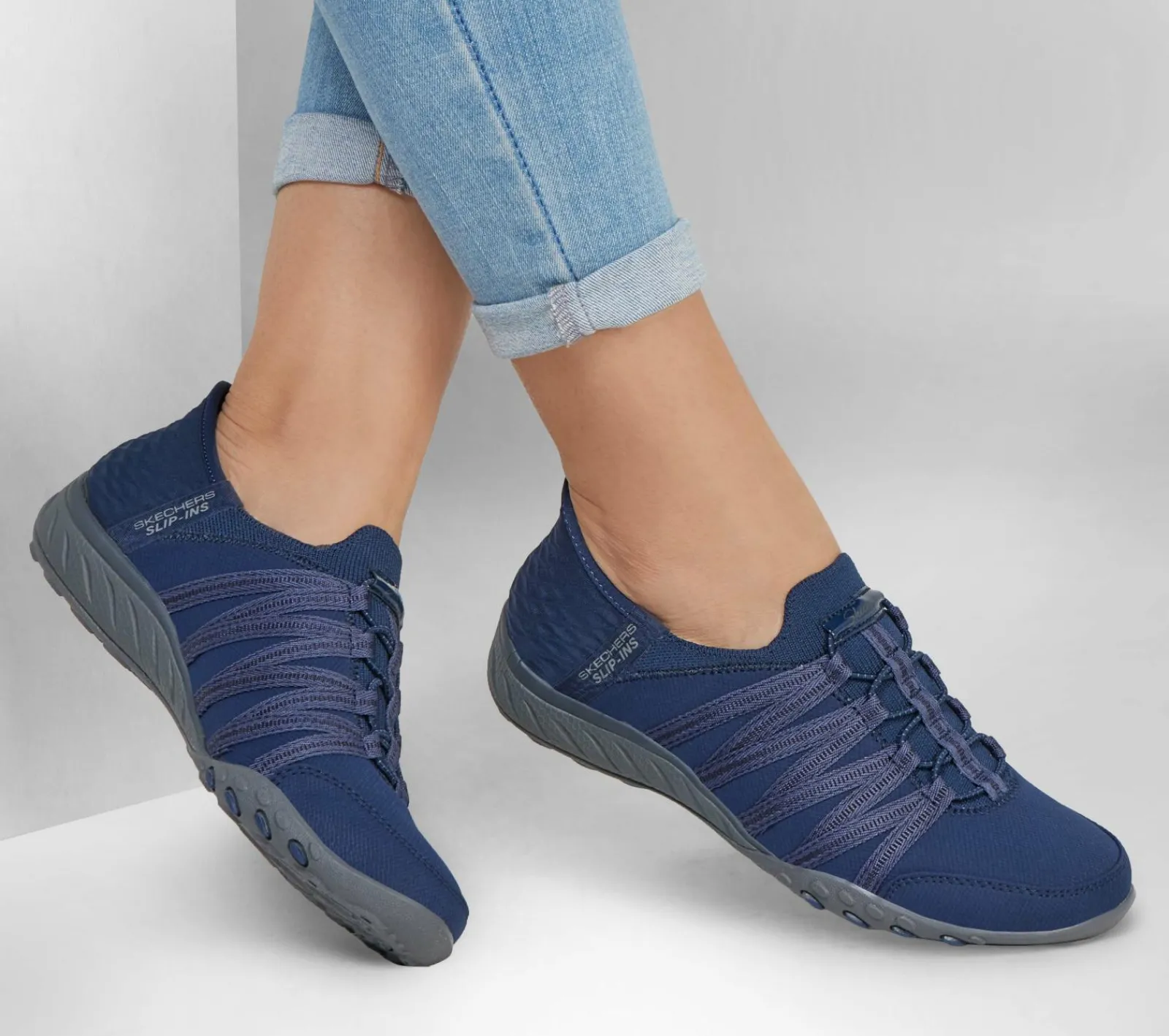 Calçado Sem Atacadores|Hands Free Slip-Ins-SKECHERS Slip-ins: Breathe-Easy - Roll-With-Me NAVY