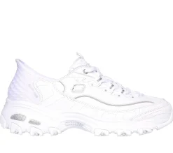 Calçado Sem Atacadores|Hands Free Slip-Ins-SKECHERS Slip-ins: D'Lites - New Scene BRANCO / PRATEADO