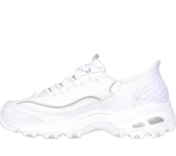 Calçado Sem Atacadores|Hands Free Slip-Ins-SKECHERS Slip-ins: D'Lites - New Scene BRANCO / PRATEADO