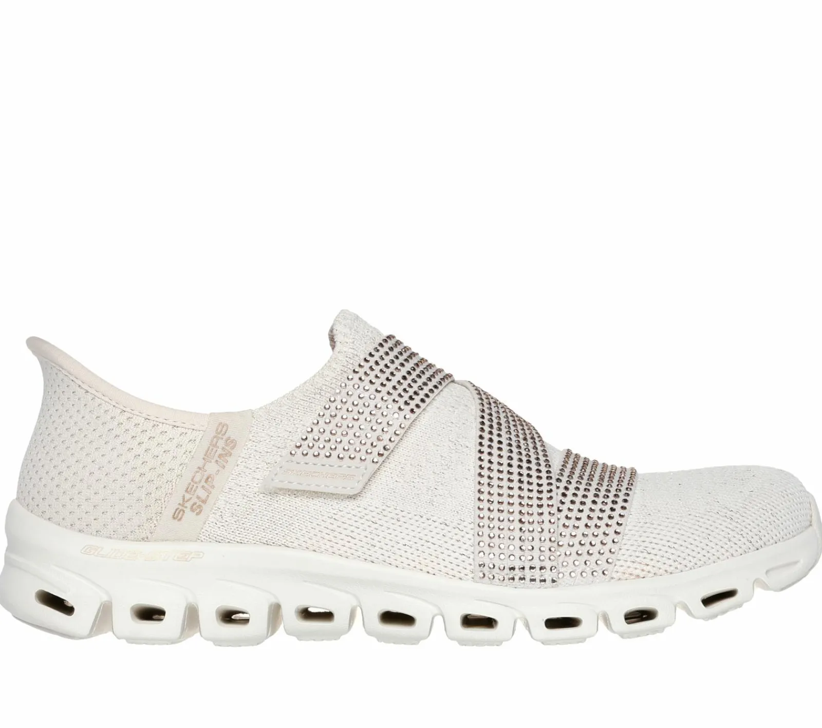 Calçado Sem Atacadores|Hands Free Slip-Ins-SKECHERS Slip-ins: Glide-Step - High Shine NATURAL / DOURADO