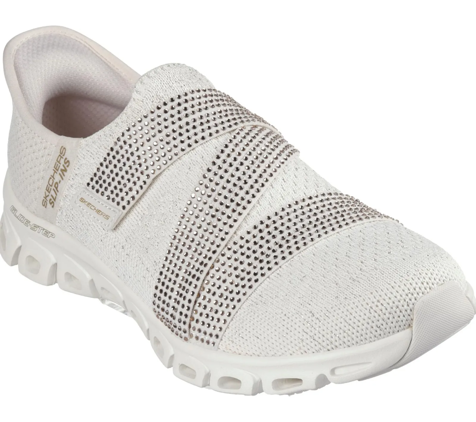 Calçado Sem Atacadores|Hands Free Slip-Ins-SKECHERS Slip-ins: Glide-Step - High Shine NATURAL / DOURADO