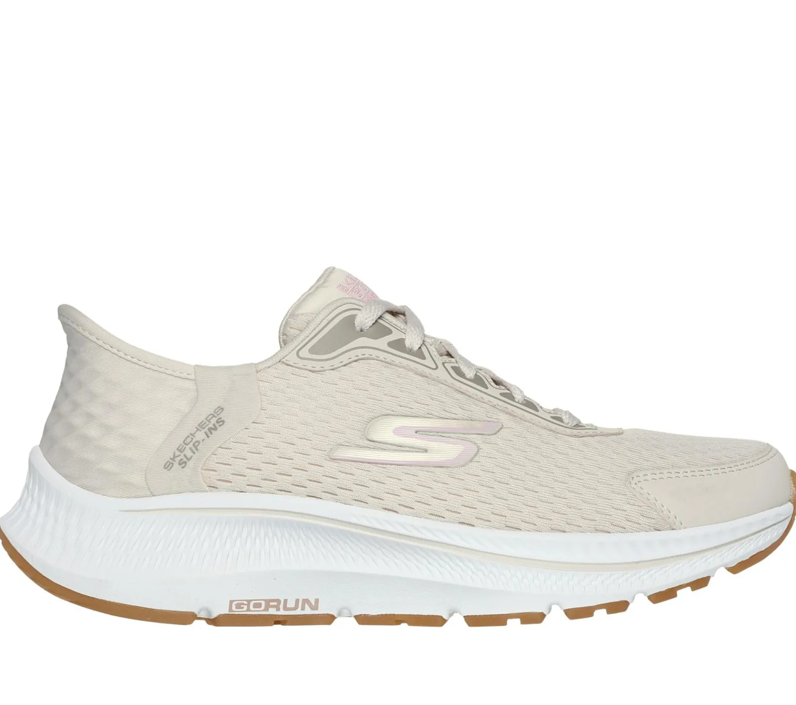 Com Atacadores|Calçado Sem Atacadores-SKECHERS Slip-ins: GO RUN Consistent 2.0 - Endure NATURAL / ROSA