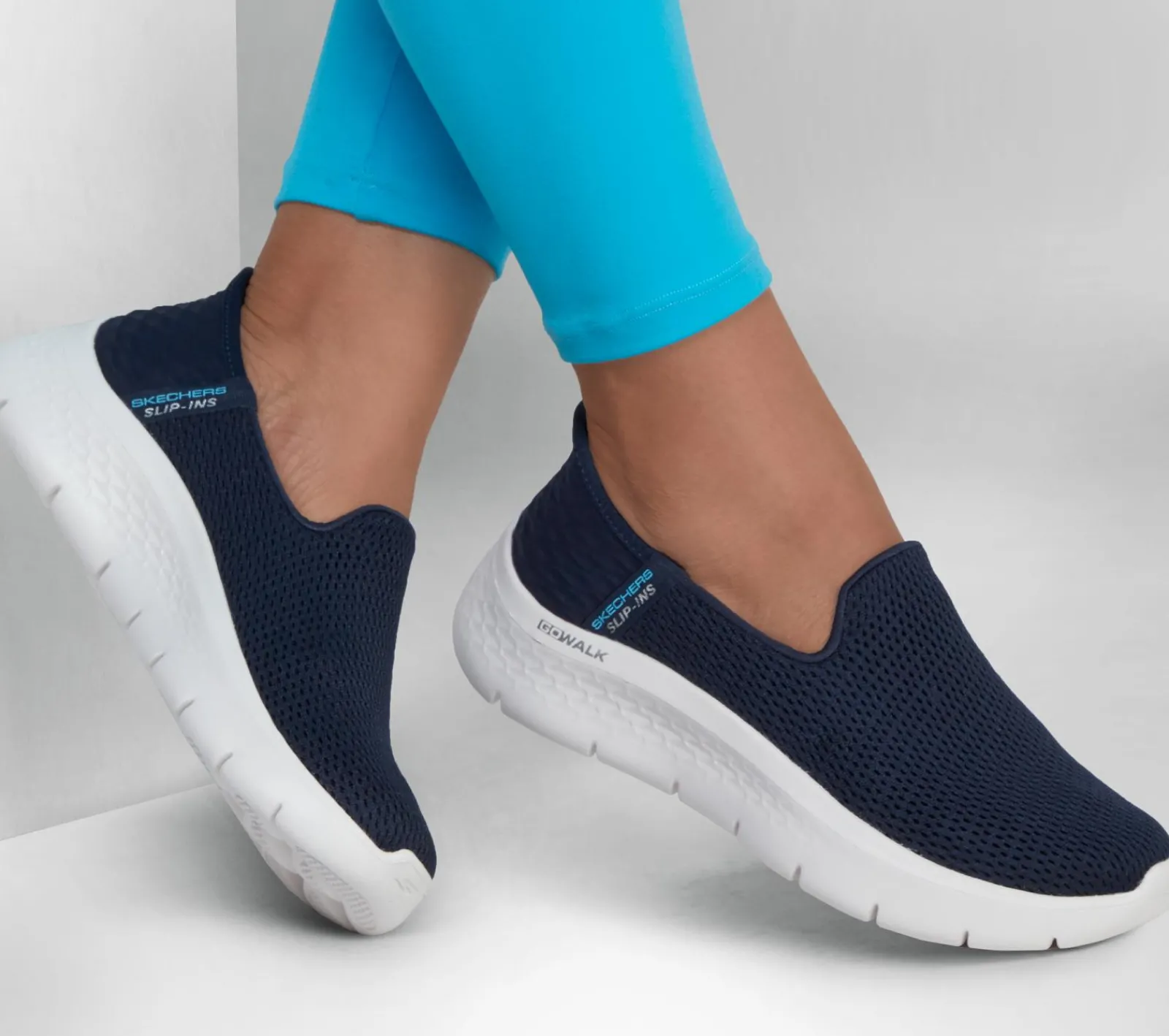 Calçado Sem Atacadores|Sapatilhas-SKECHERS Slip-ins: GO WALK Flex - Relish NAVY