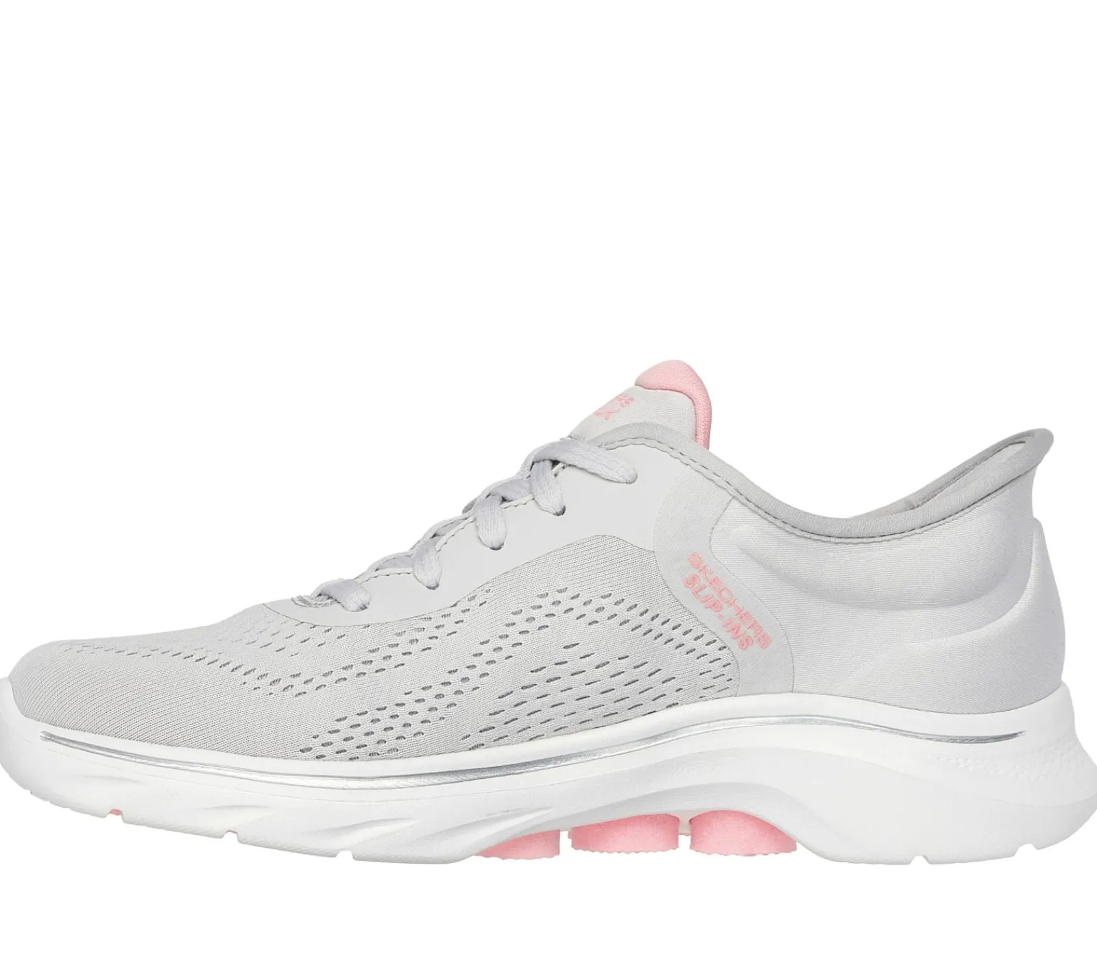 Calçado Sem Atacadores|Hands Free Slip-Ins-SKECHERS Slip-ins: GO WALK 7 - Valin CINZENTO / ROSA