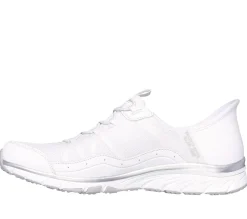 Calçado Sem Atacadores|Hands Free Slip-Ins-SKECHERS Slip-ins: Gratis Sport - Leisurely BRANCO / PRATEADO