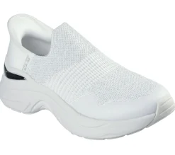 Calçado Sem Atacadores|Hands Free Slip-Ins-SKECHERS Slip-ins: Hazel - Priya BRANCO / PRATEADO