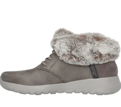 Calçado Sem Atacadores|Botas-SKECHERS Slip-ins: On-the-GO Joy - Cozy Charm TAUPE ESCURO