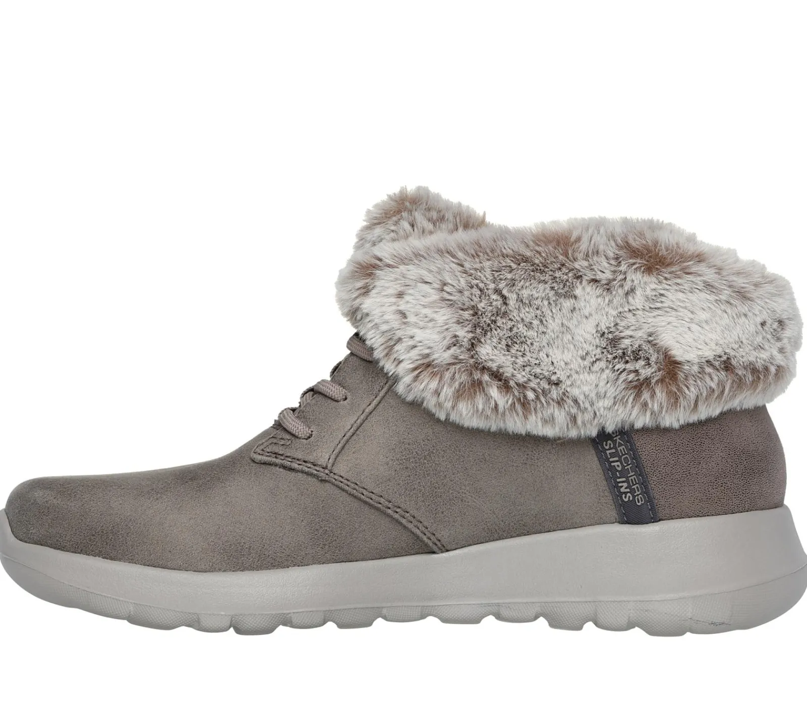 Calçado Sem Atacadores|Botas-SKECHERS Slip-ins: On-the-GO Joy - Cozy Charm TAUPE ESCURO
