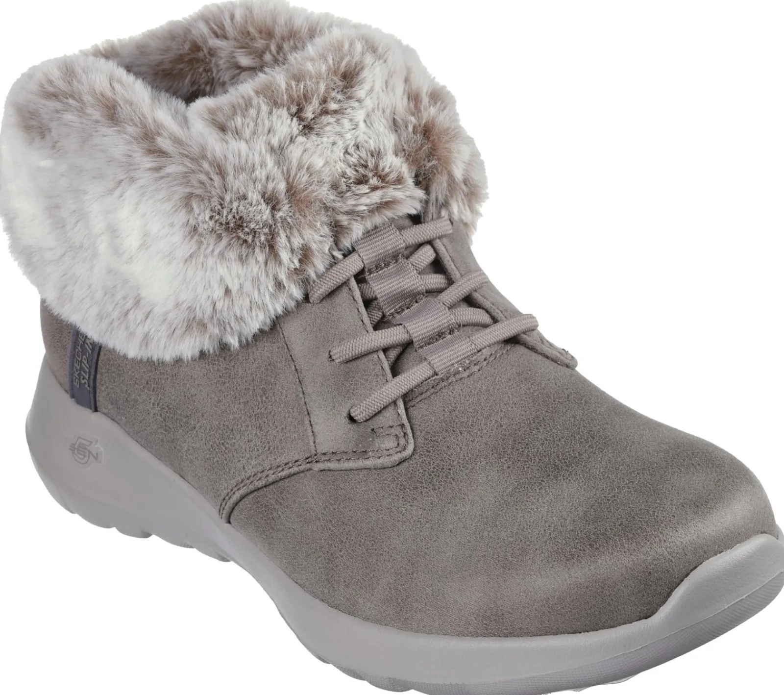 Calçado Sem Atacadores|Botas-SKECHERS Slip-ins: On-the-GO Joy - Cozy Charm TAUPE ESCURO
