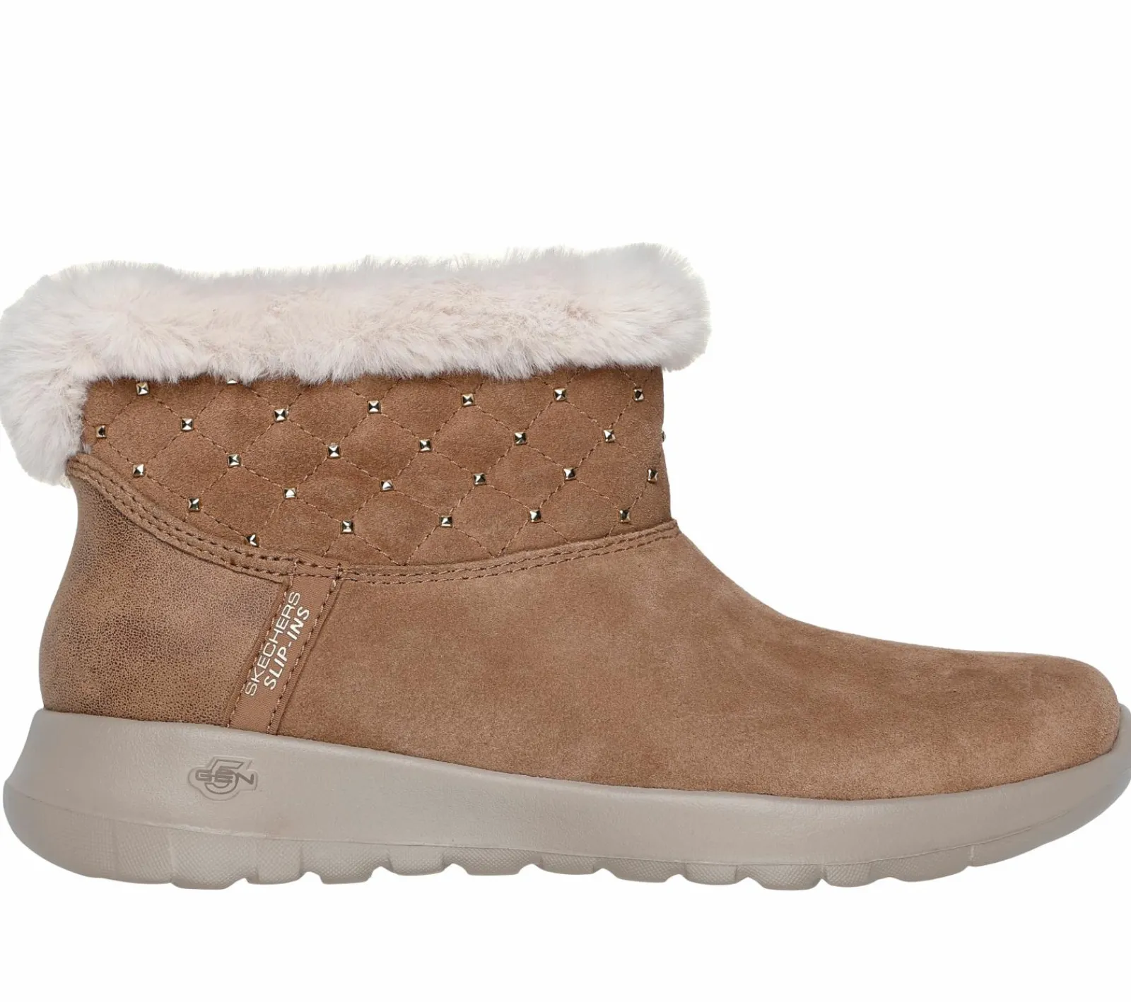 Botas|Hands Free Slip-Ins-SKECHERS Slip-ins: On-the-GO Joy - Cozy Shimmer CASTANHO CLARO