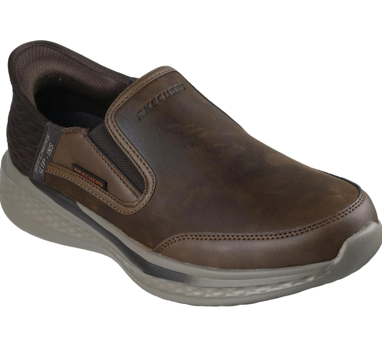 Sapatos Casual|Calçado Sem Atacadores-SKECHERS Slip-ins Relaxed Fit: Slade - Cooper CASTANHO
