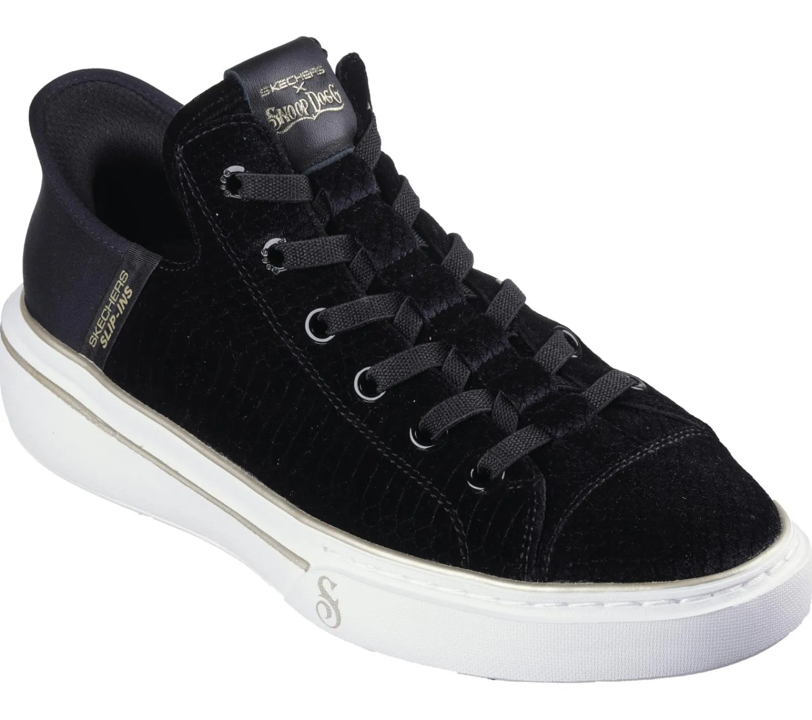 Hands Free Slip-Ins|Sapatilhas Casuais-SKECHERS Slip-ins: Snoop One - Boss Life Velvet PRETO