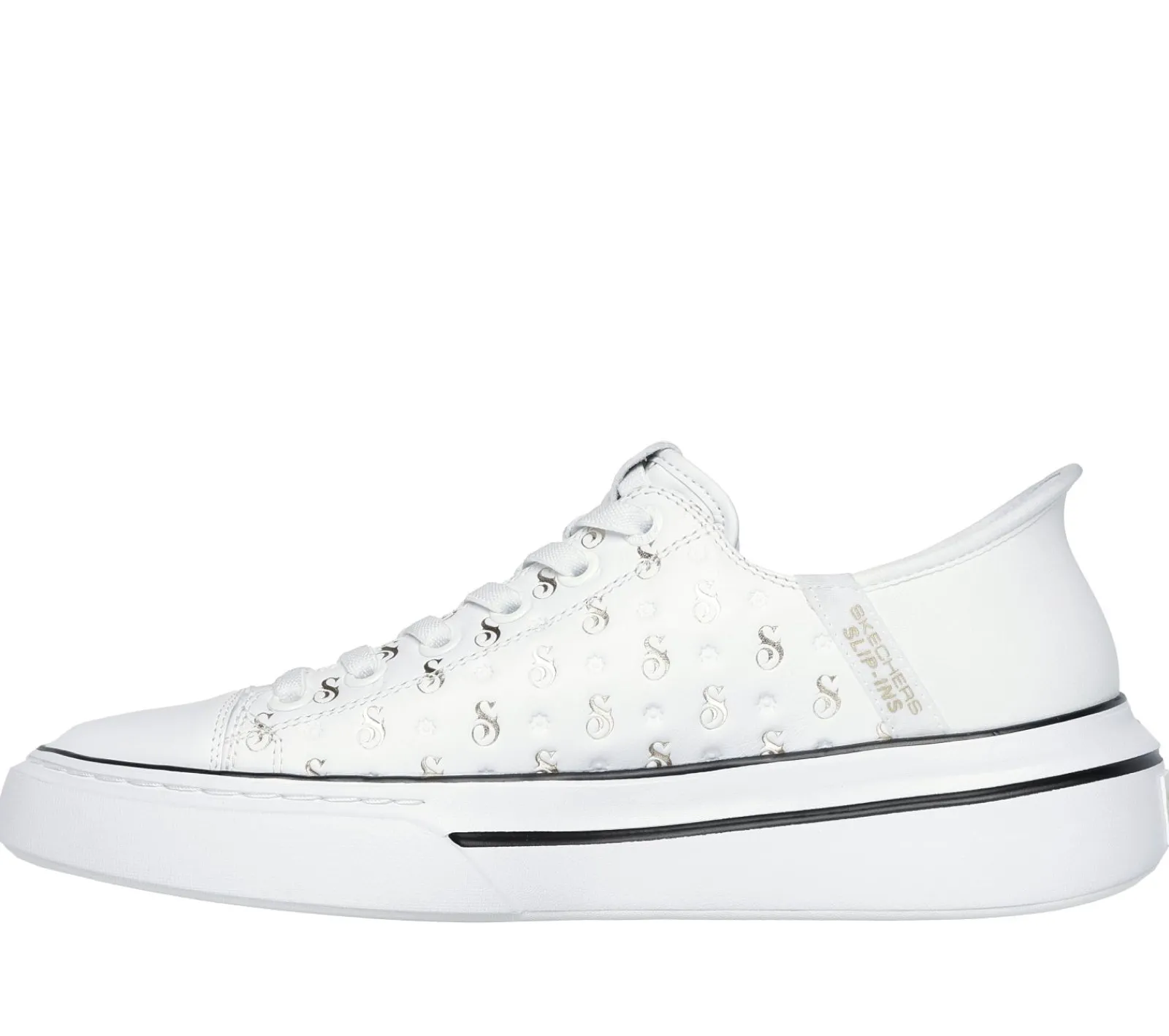 Hands Free Slip-Ins-SKECHERS Slip-ins: Snoop One - Low Dogg S-Print BRANCO / DOURADO