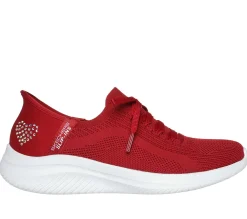 Calçado Sem Atacadores|Hands Free Slip-Ins-SKECHERS Slip-ins: Ultra Flex 3.0 - Heart Me VERMELHO