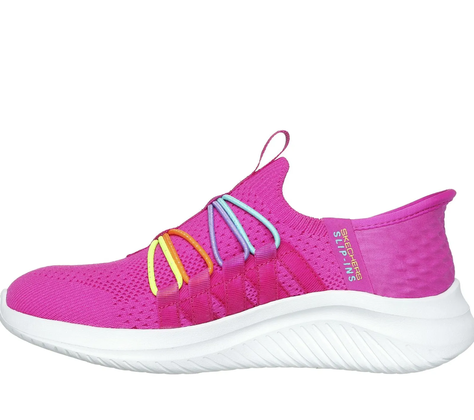 Hands Free Slip-Ins|Sapatilhas-SKECHERS Slip-ins: Ultra Flex 3.0 - Bungee Fun ROSA CHOQUE / MULTICOR