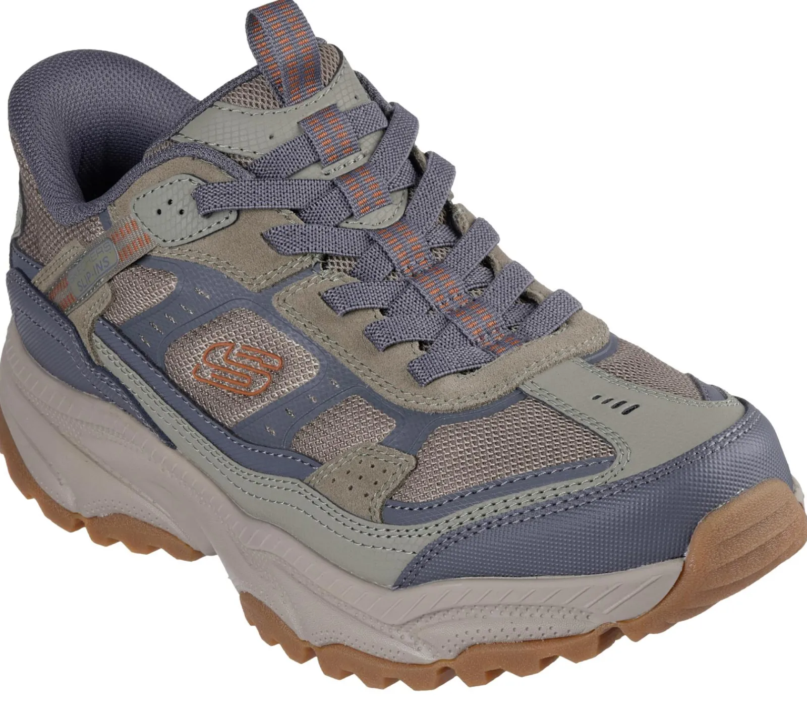 Calçado Sem Atacadores|Hands Free Slip-Ins-SKECHERS Slip-ins: Vigor AT AZEITONA / CINZENTO