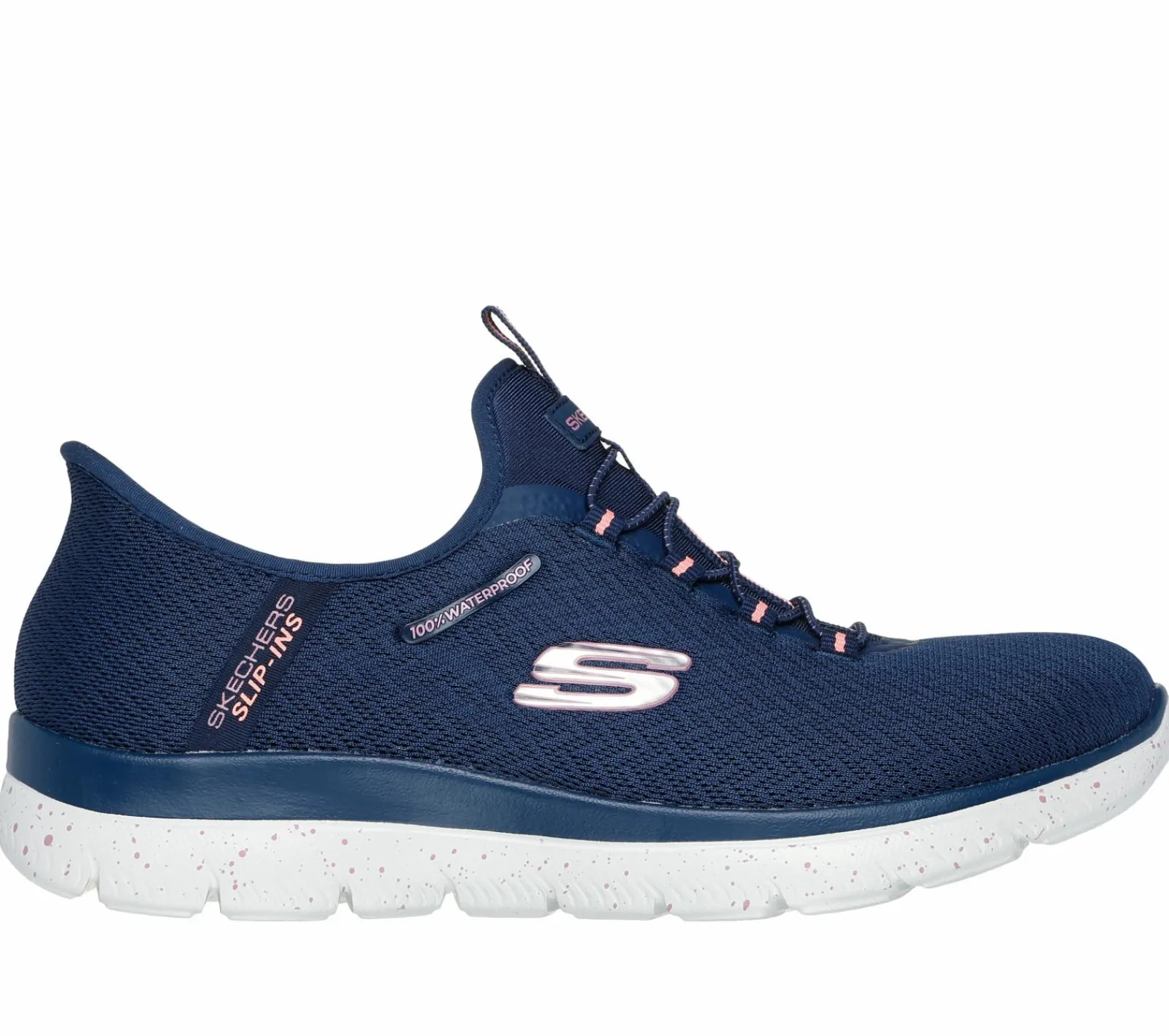 Calçado Sem Atacadores|Hands Free Slip-Ins-SKECHERS Slip-ins Waterproof: Summits - Best Choice NAVY / CORAL